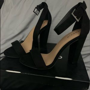 Brand new size 9.5 black two strap heels